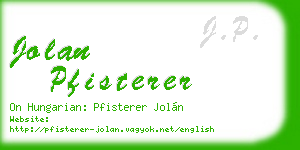 jolan pfisterer business card